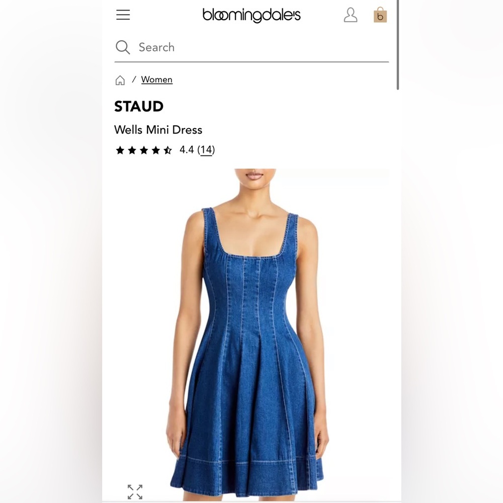 STAUD Denim Blue Mini Dress